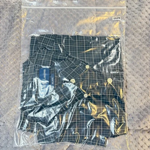 Ralph Lauren Blake Mens Large Green Windowpane Check Button Down Shirt - Picture 8 of 8